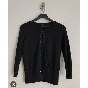 Audrey & Grace Womens Button Cardigan Size S Black Long Sleeves XL